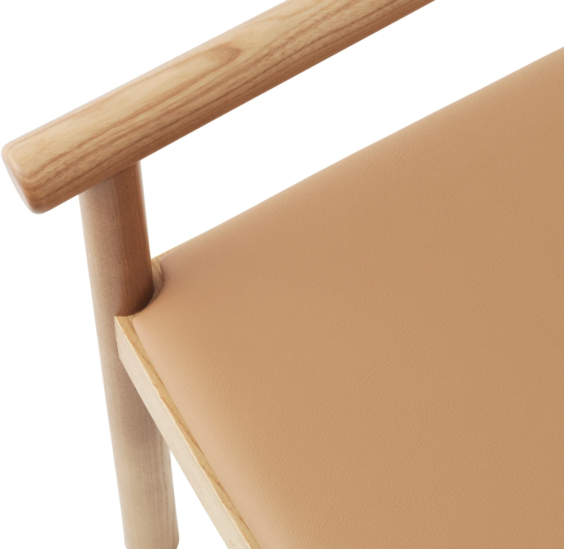 Timb armstoel met kussen, Tan/ Ultra Leather - Camel Normann Copenhagen