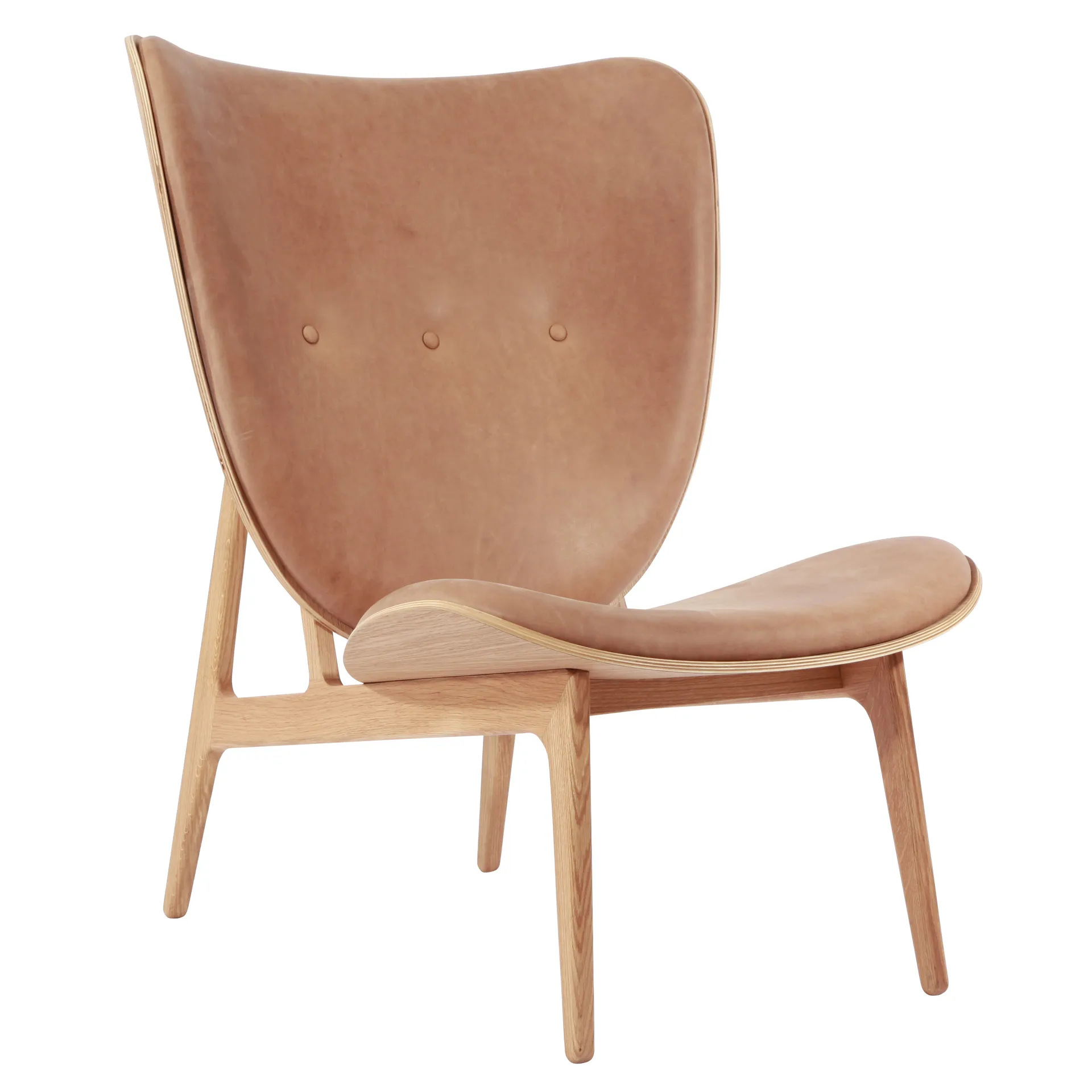 Elephant lounge leather eikenhout, Dunes camel NORR11