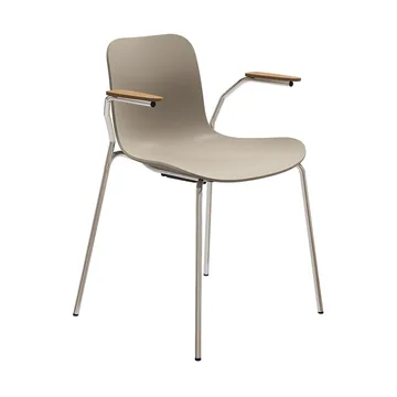 Langue armstoel - Warm grey-verchroomd frame, armleuningen light smoke - NORR11