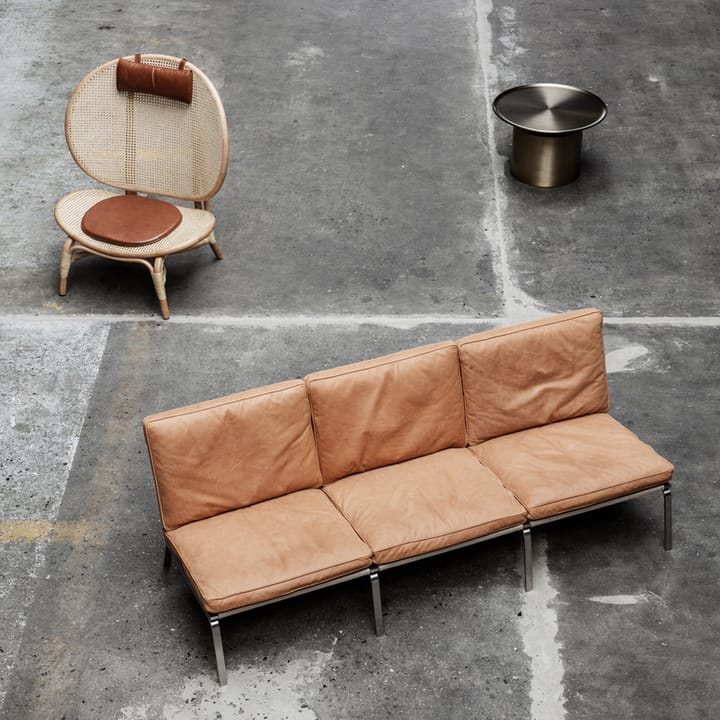 Nomad loungestoel, Natuur-cognac leer NORR11