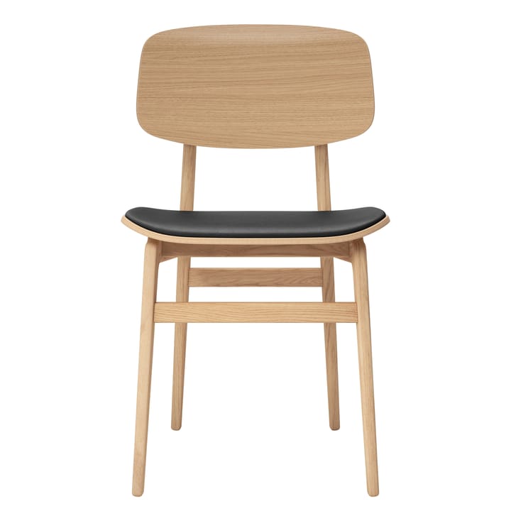 NY11 stoel met leren zitting eiken, Dunes dark brown NORR11