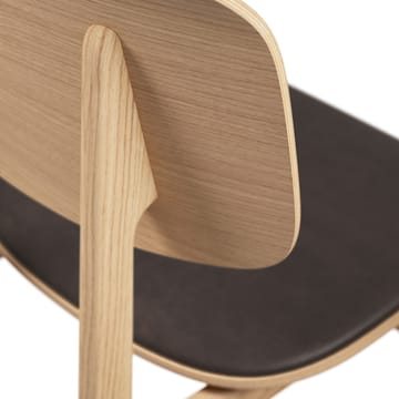 NY11 stoel met leren zitting eiken - Dunes dark brown - NORR11