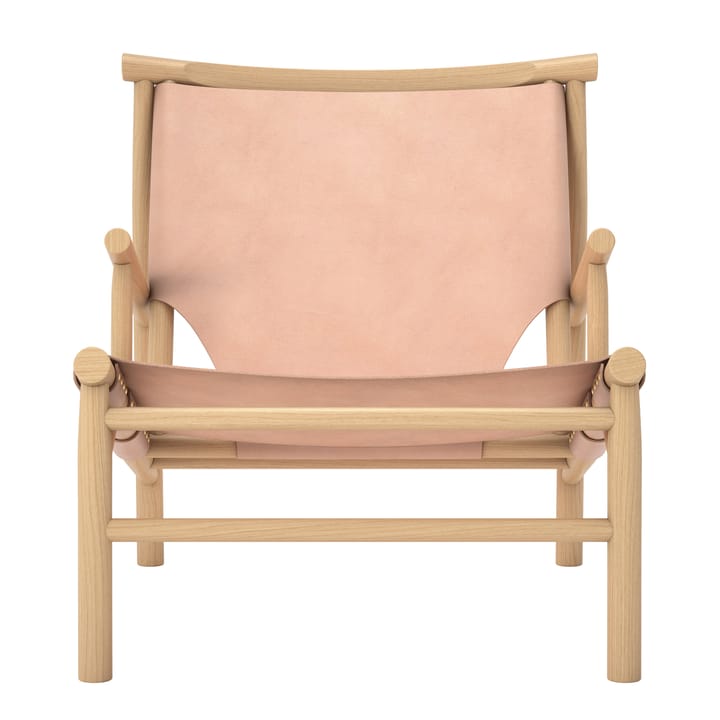 Samurai loungestoel leren zitting eikenhout, Natuur NORR11