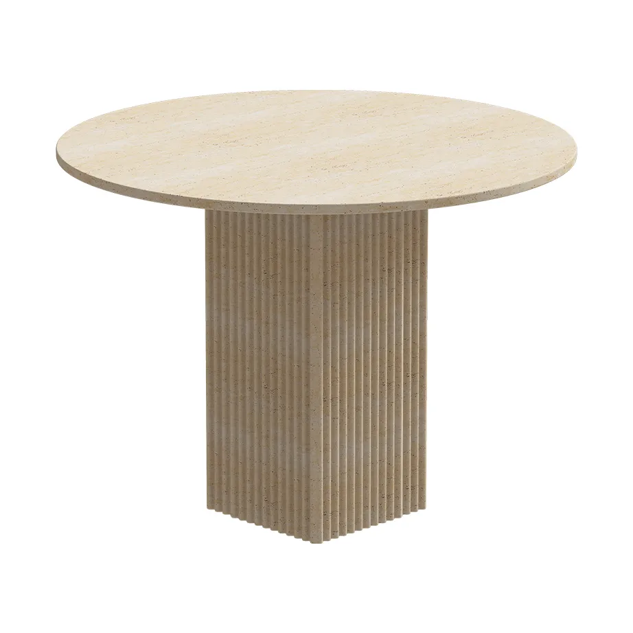 Soho eettafel, Beige travertin, Ø120x72 cm NORR11