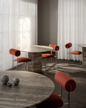 Soho eettafel - Beige travertin, Ø120x72 cm - NORR11