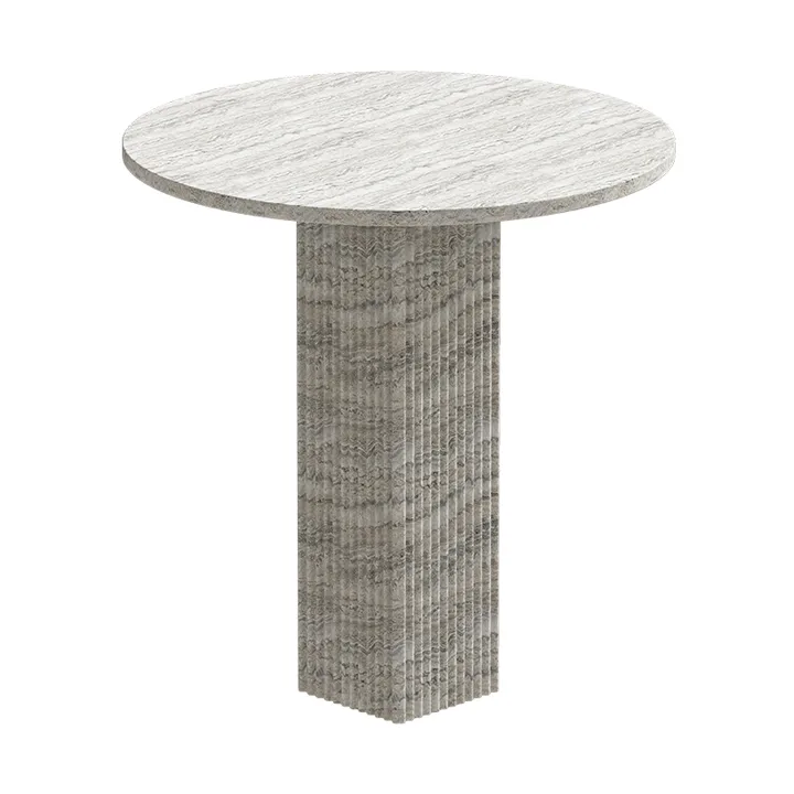 Soho eettafel - Zilver travertin, Ø80x74 cm - NORR11