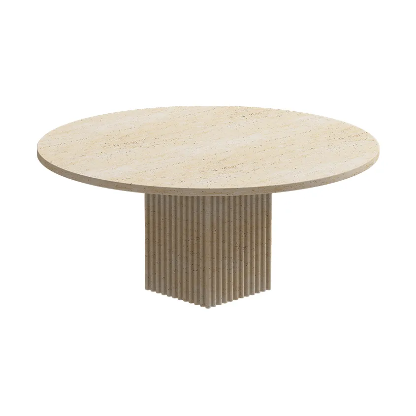 Soho salontafel, Beige travertin, Ø80x35 cm NORR11