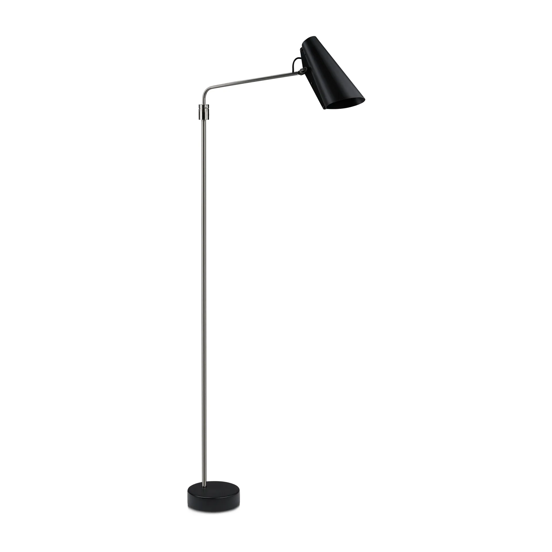 Birdy swing vloerlamp, Zwart-staal Northern