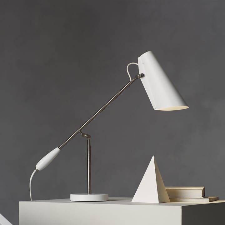 Birdy tafellamp, wit-metallic Northern