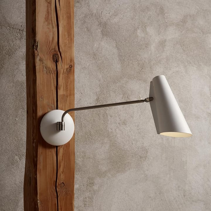 Birdy wandlamp, wit-metallic Northern