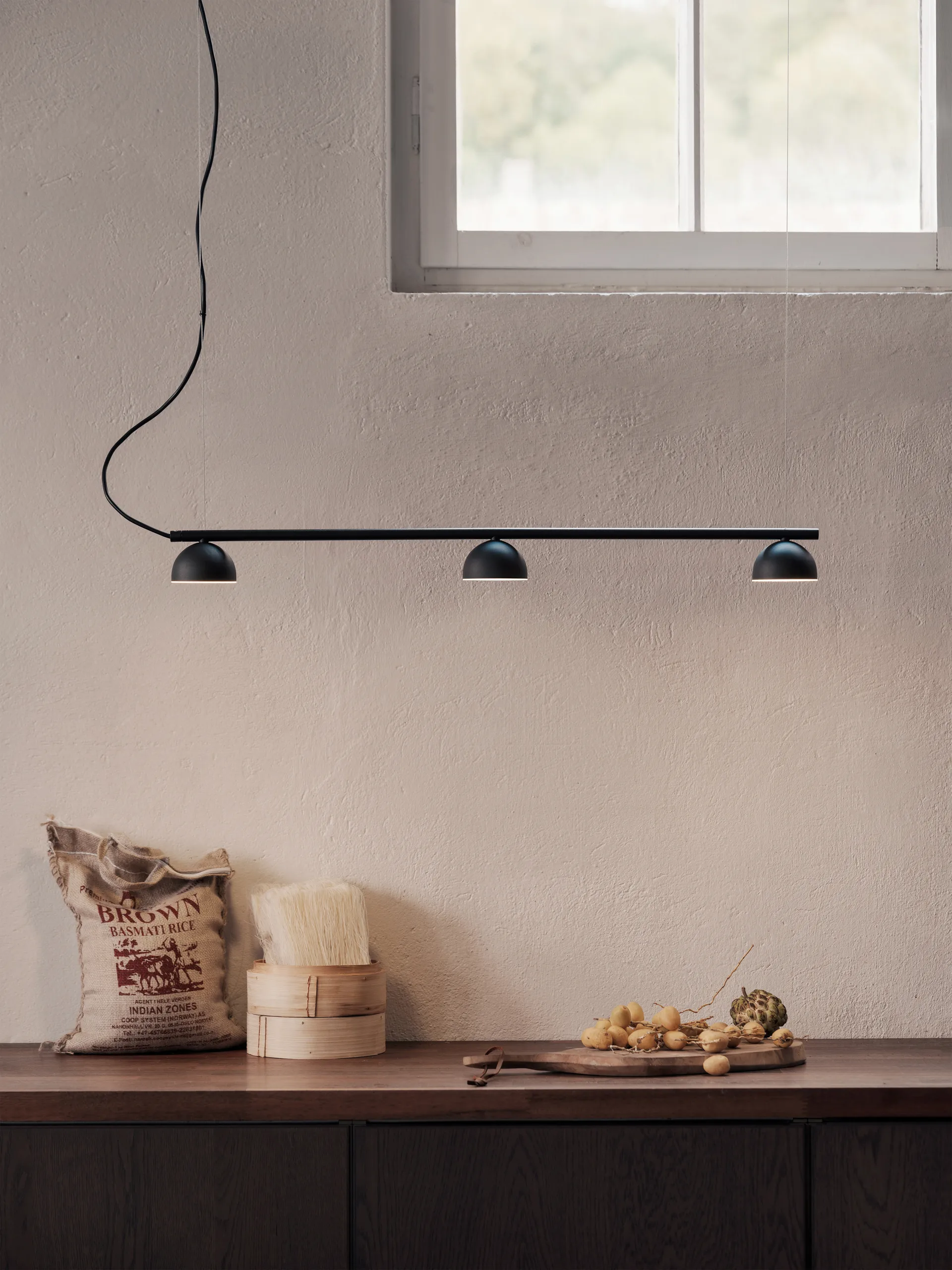 Blush Rail 3 plafondlamp, Zwart mat Northern