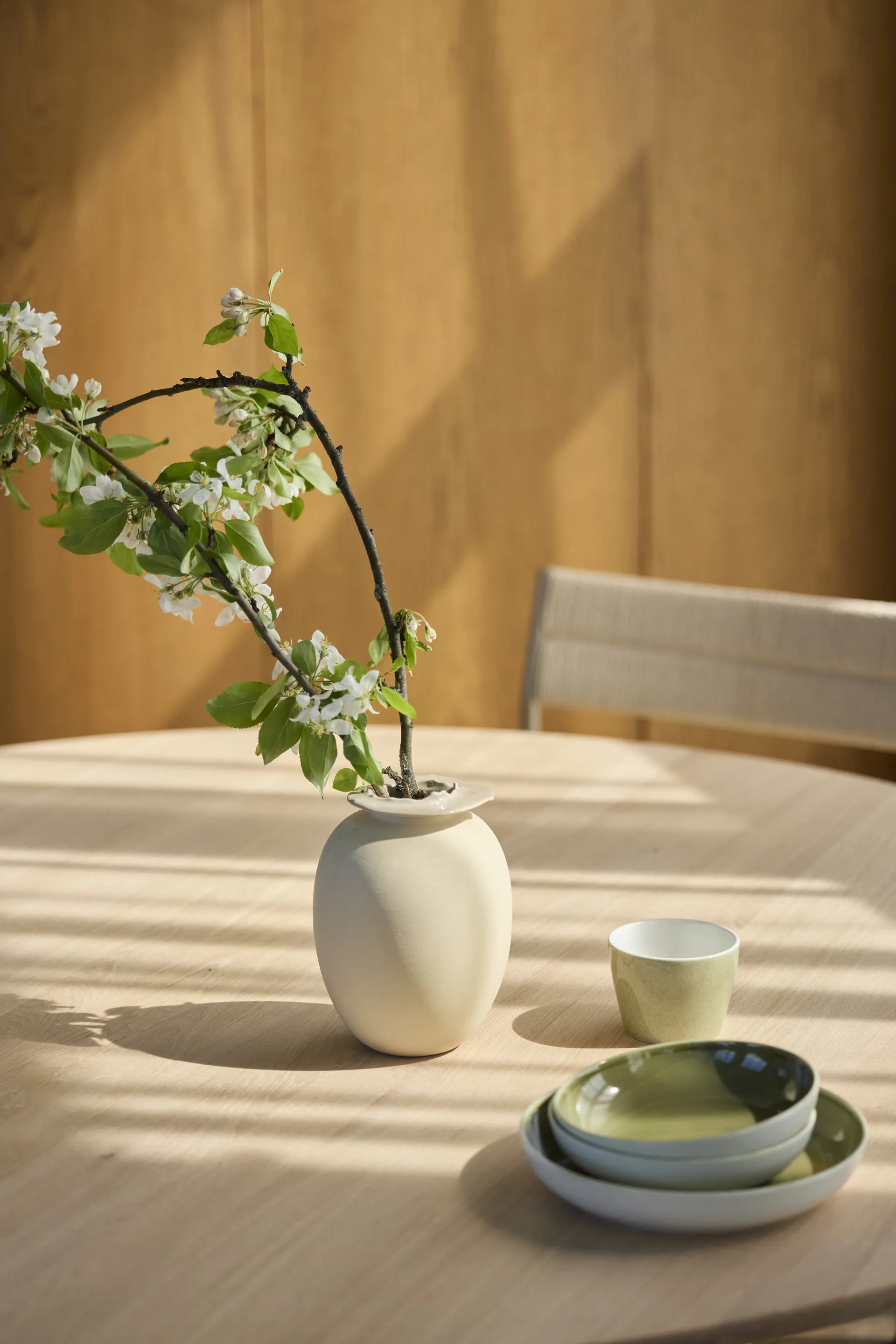 Expand eettafel Ø140 cm, Licht geoliede eik Northern