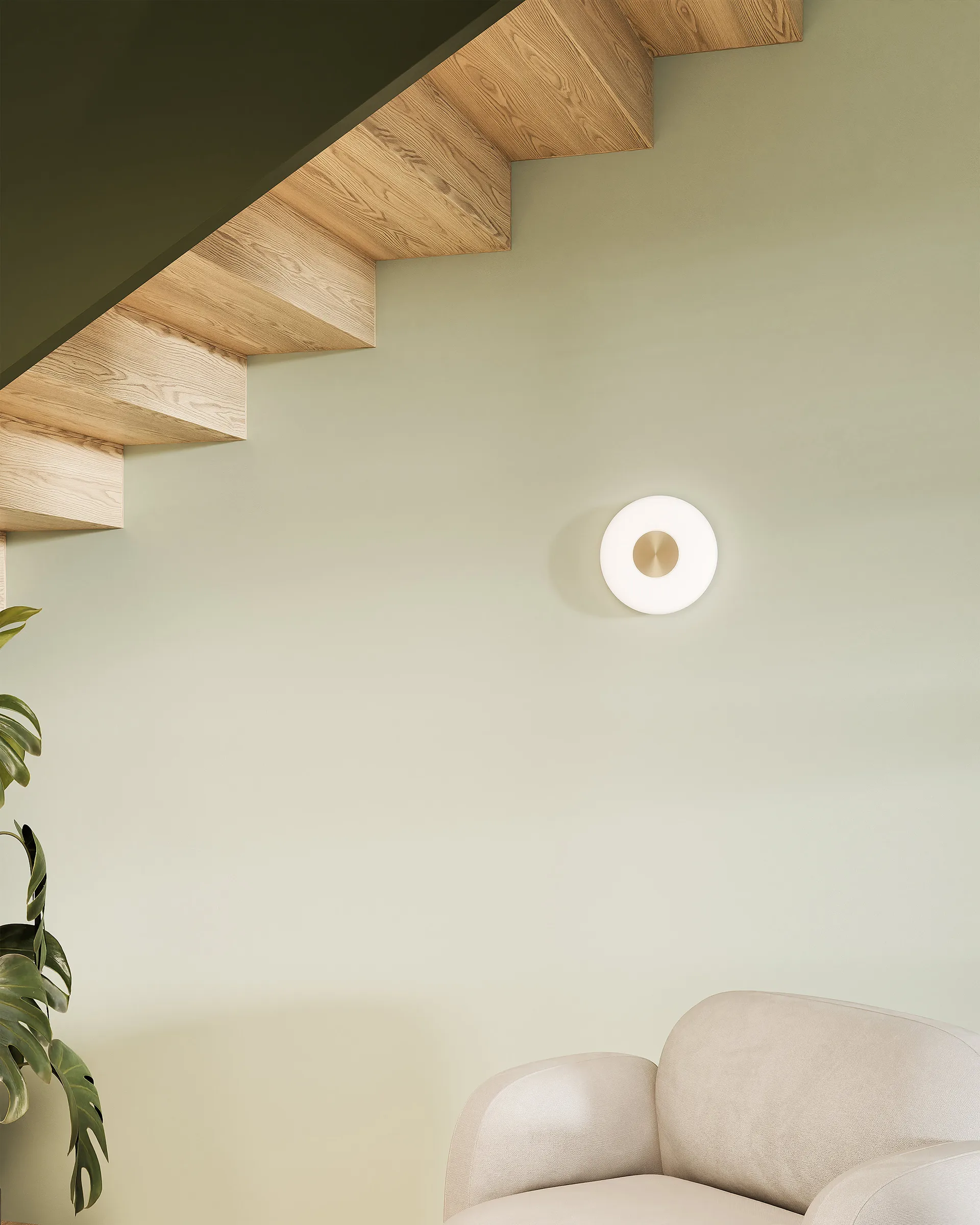 Glint wandlamp Ø25 cm, Opalglas wit Northern