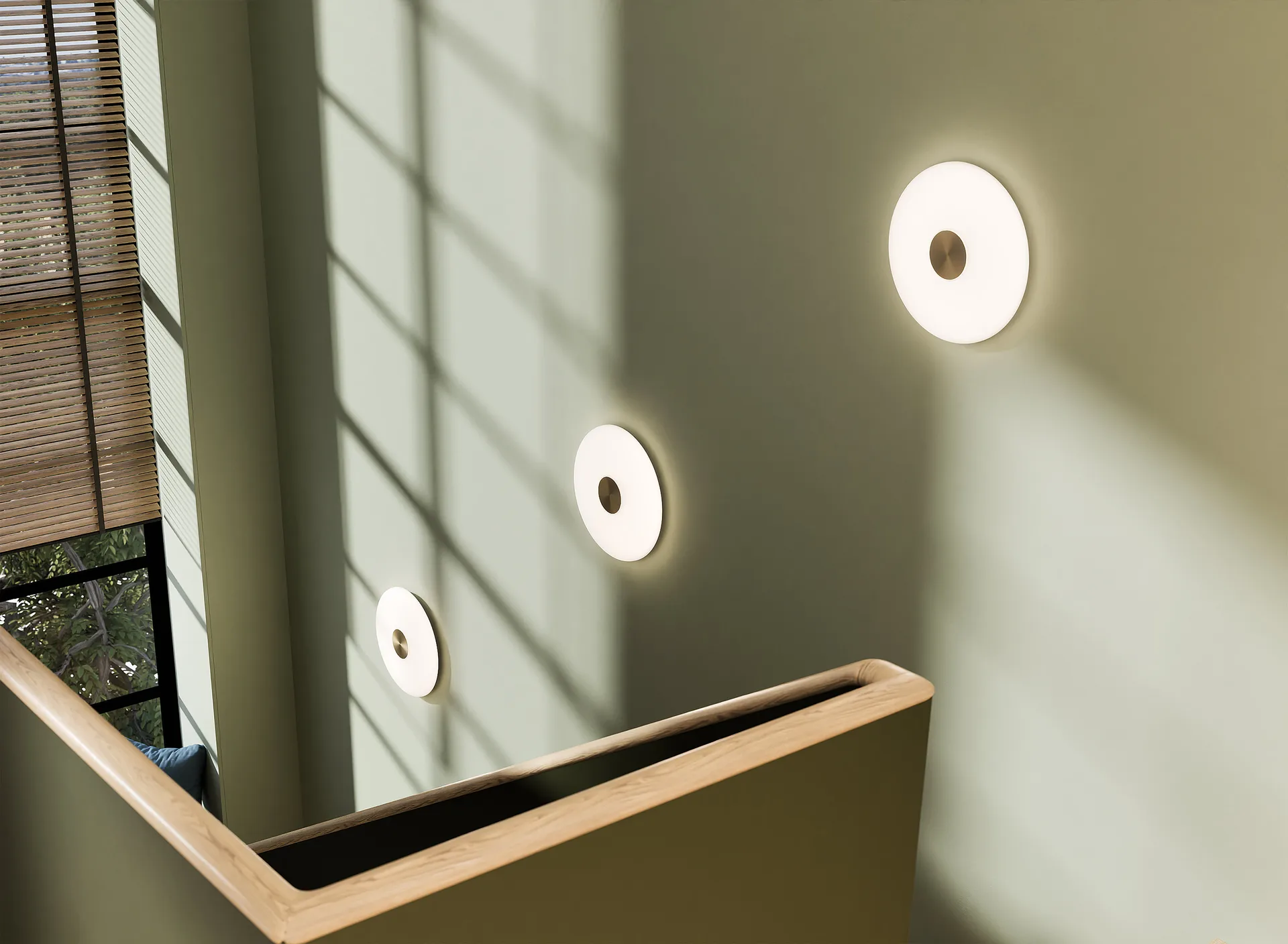 Glint wandlamp Ø36 cm, Opalglas wit Northern