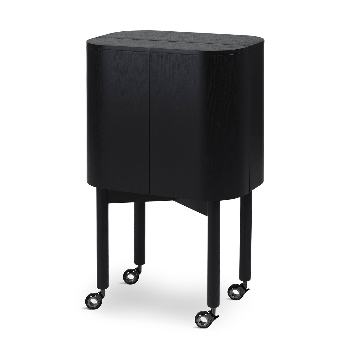 Northern Loud serveertrolley op wielen Zwart | Scandinavisch Interieur | Vitrinekasten | Zwart