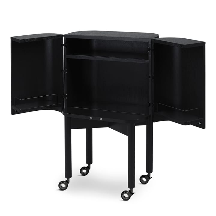Loud serveertrolley op wielen, Zwart Northern