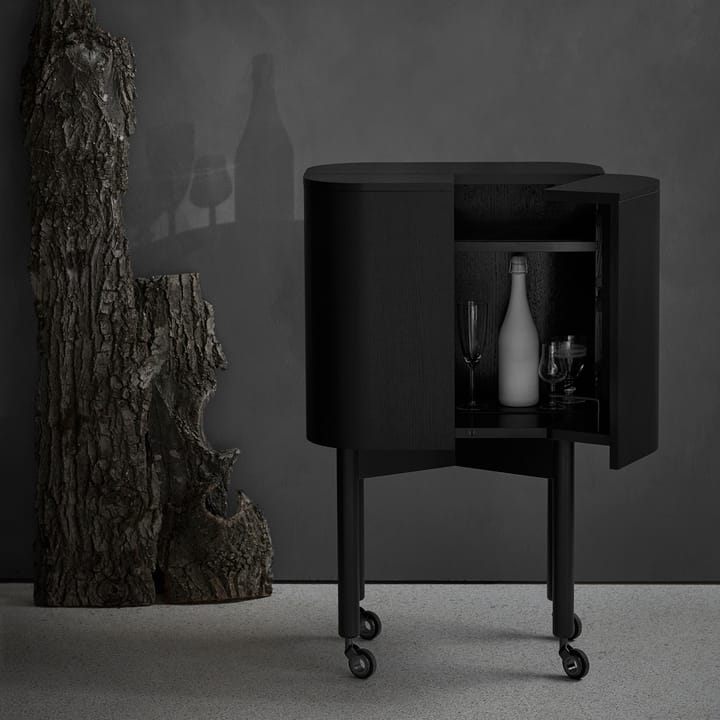Loud serveertrolley op wielen, Zwart Northern