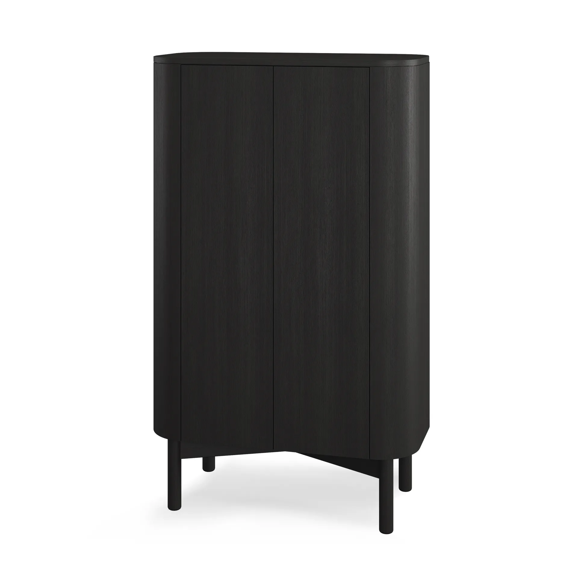 Loud tall kast 143 cm, Black painted oak Northern