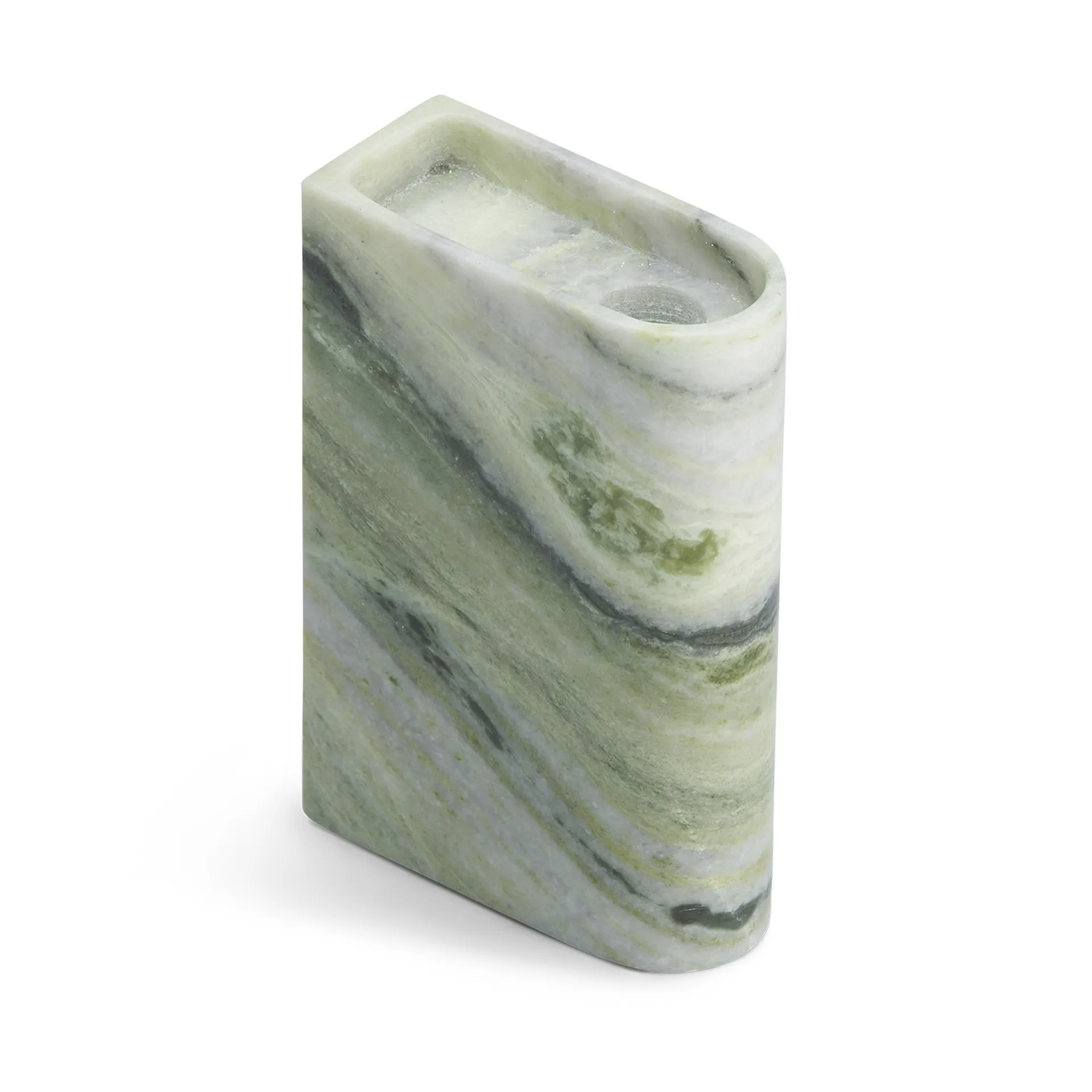 Monolith kaarsenhouder medium, Mixed green marble Northern