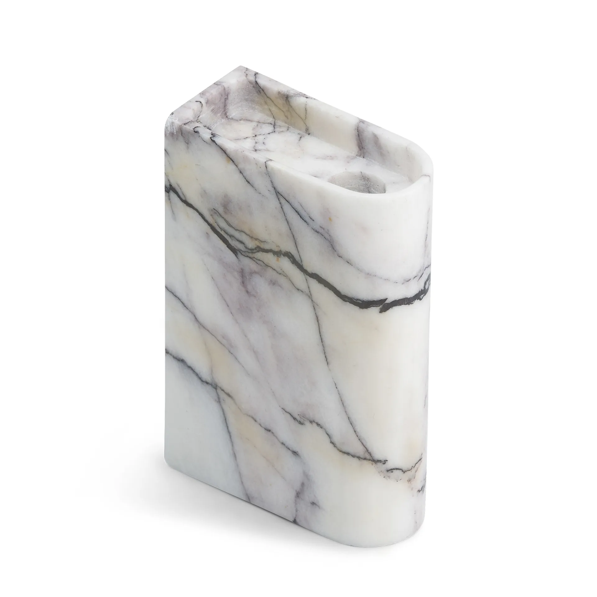 Monolith kaarsenhouder medium, Mixed white marble Northern