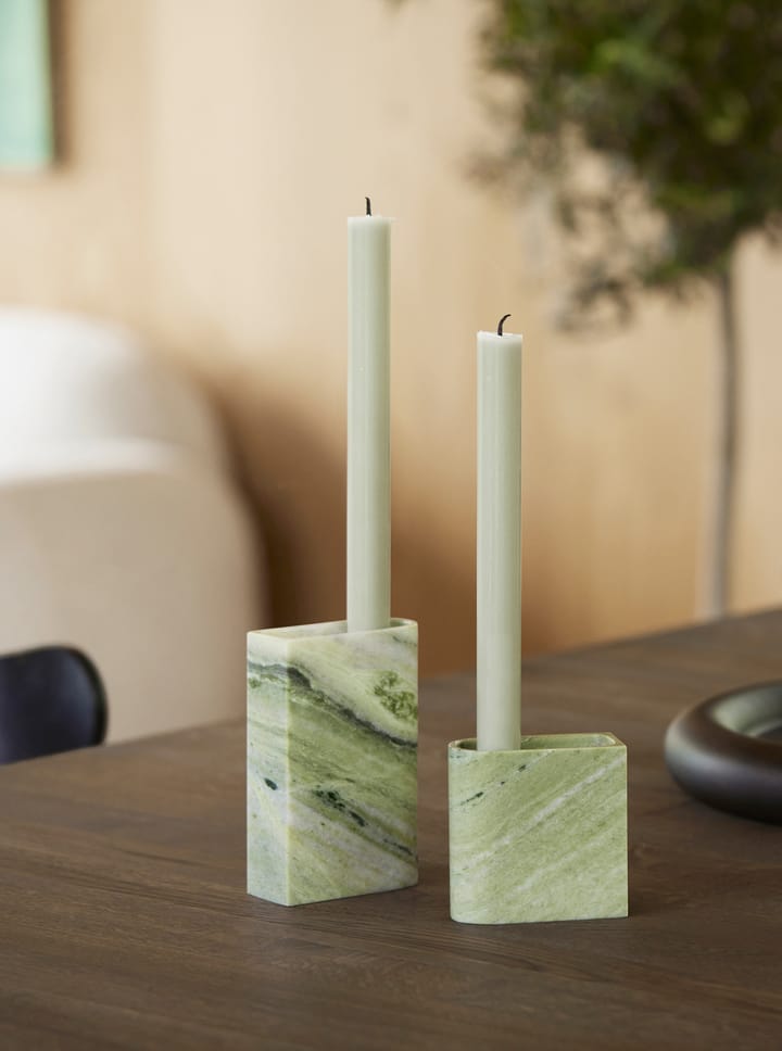 Monolith kaarsenhouder tall, Mixed green marble Northern