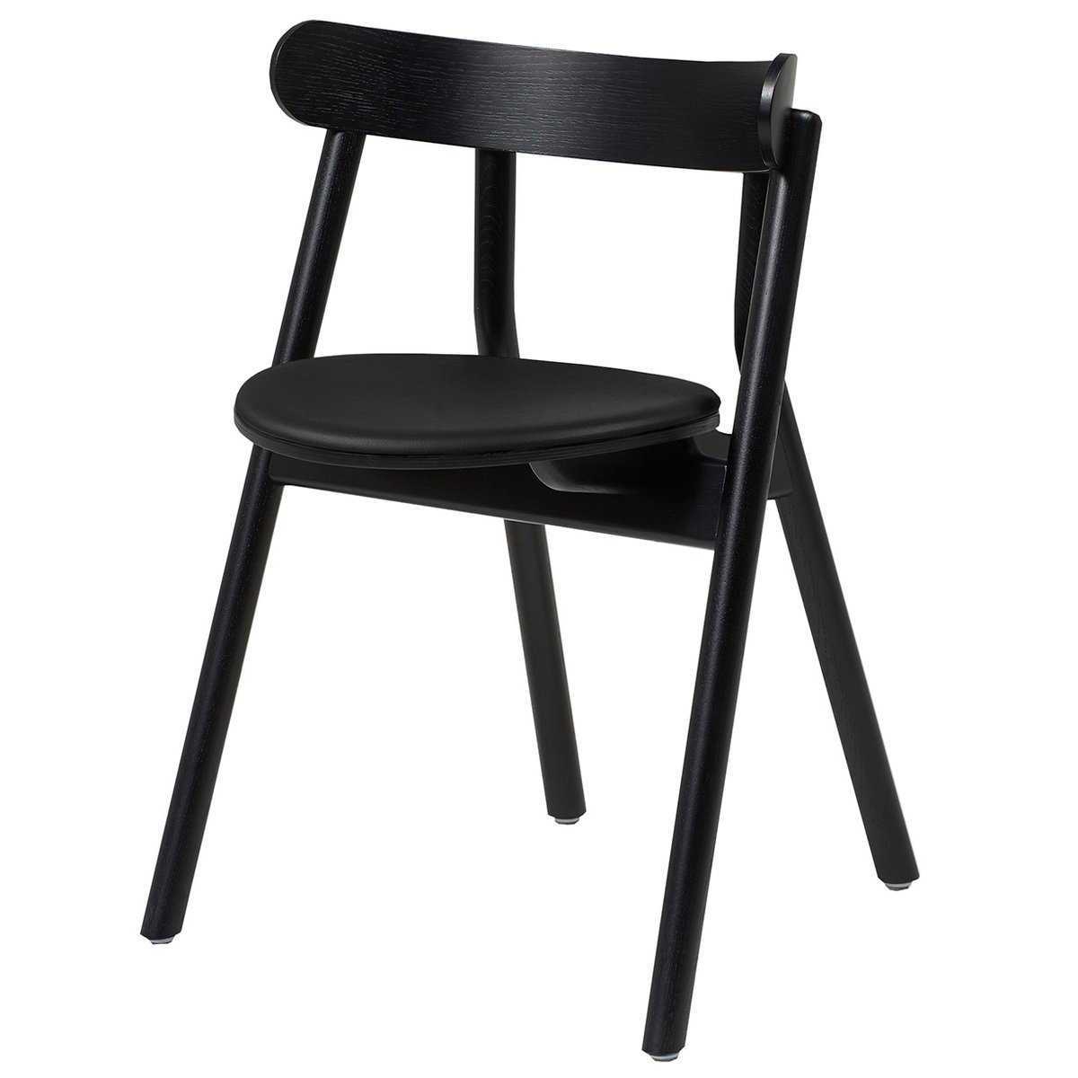 Northern Oaki stoel leren zitting Zwart eikenhout | Scandinavisch Interieur | Stoelen | Zwart