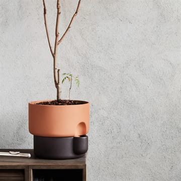 Oasis zelfwaterende bloempot groot Ø27.5 cm - donkerbruin - Northern