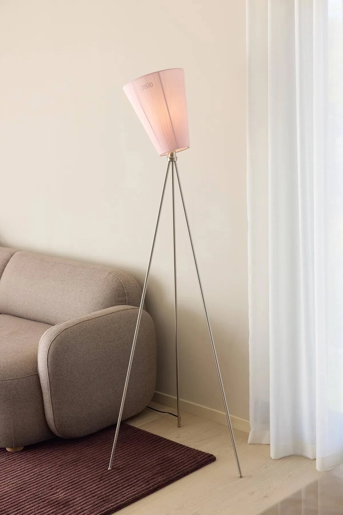 Oslo wood lampenkap voor vloerlamp limited edition, Muted pink Northern