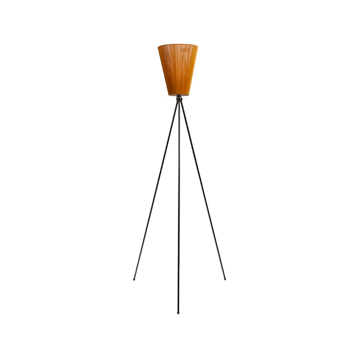 Oslo Wood Vloerlamp - caramel, matzwart onderstel - Northern