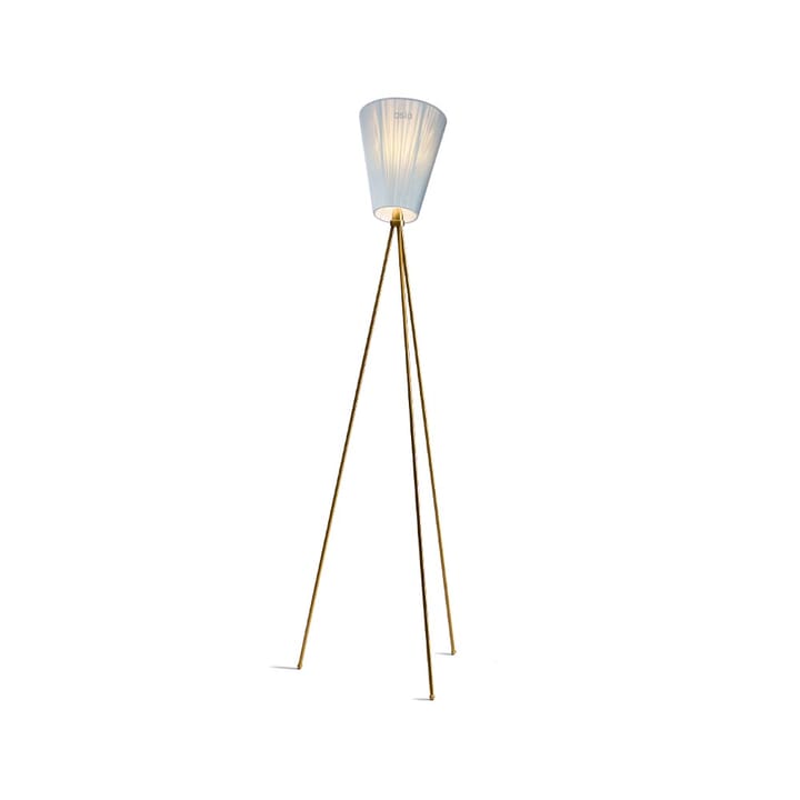Oslo Wood Vloerlamp - light blue, goudkleurig onderstel - Northern