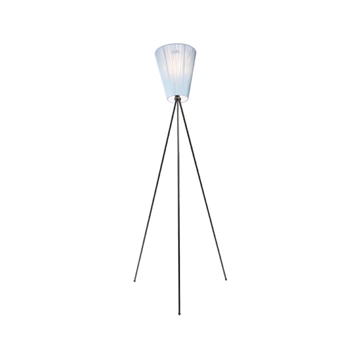 Oslo Wood Vloerlamp - light blue, matzwart onderstel - Northern