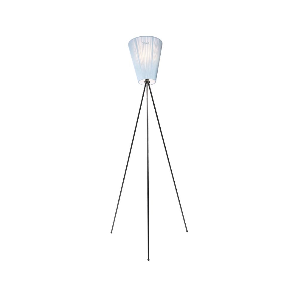 Northern Oslo Wood Vloerlamp light blue, matzwart onderstel