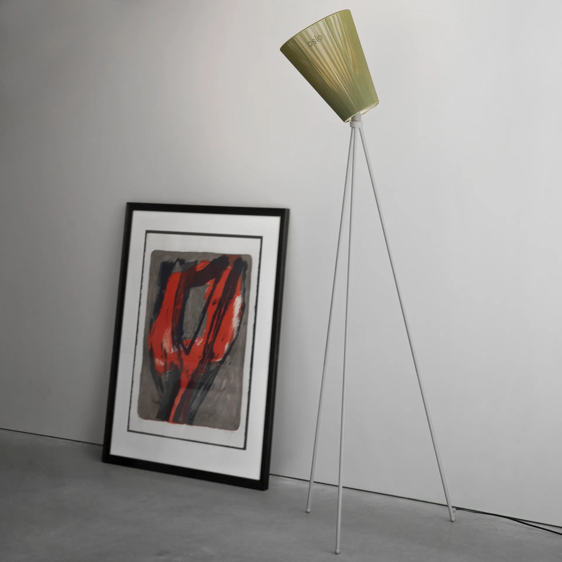 Oslo Wood vloerlamp voet, Lichtgrijs Northern