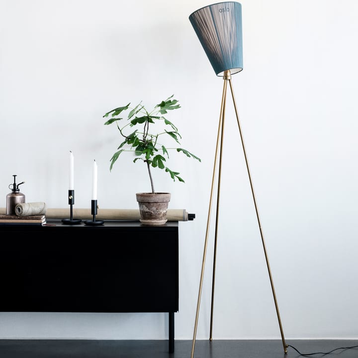 Oslo Wood Vloerlamp, white, matzwart onderstel Northern