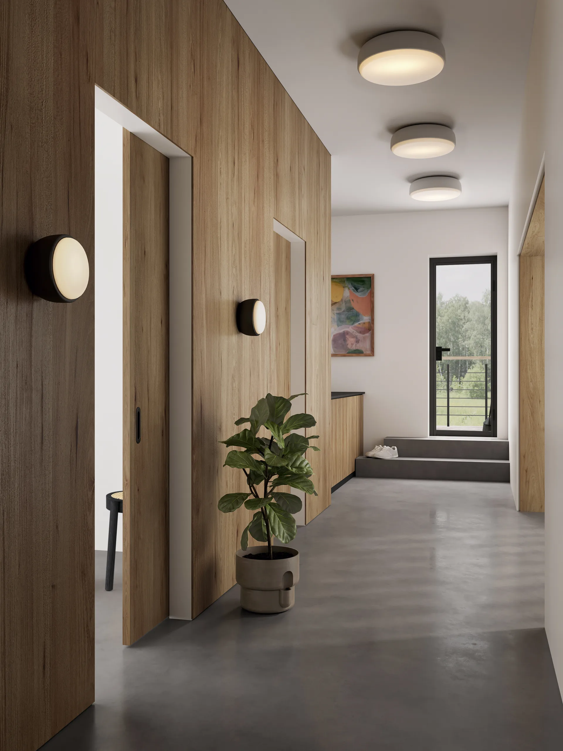 Over Me plafonnière Ø20 cm, Matzwart Northern