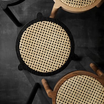 Pal kruk met rotan zitting - Zwart eiken - Northern