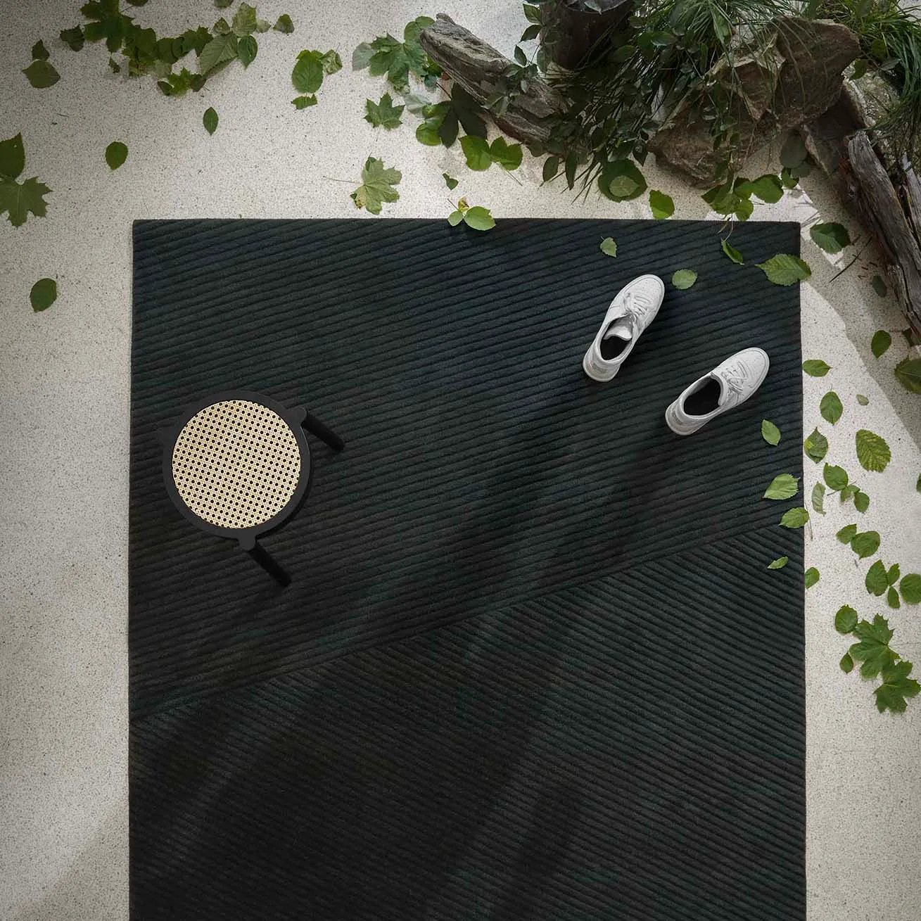 Row vloerkleed groot 200x300 cm, Donkergroen Northern