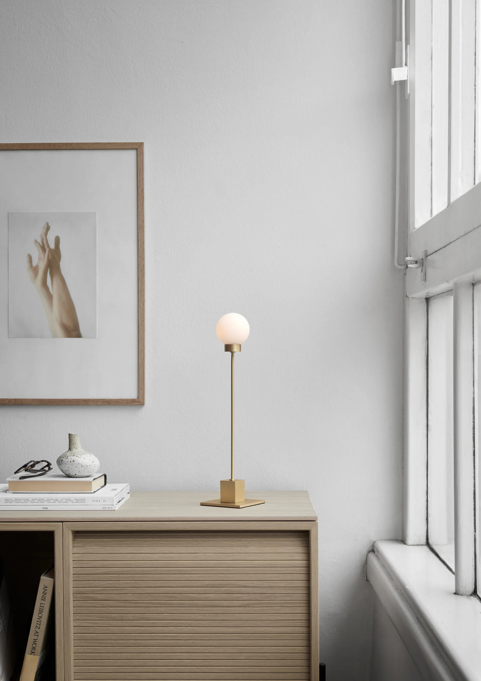 Snowball tafellamp 41 cm., Brass Northern