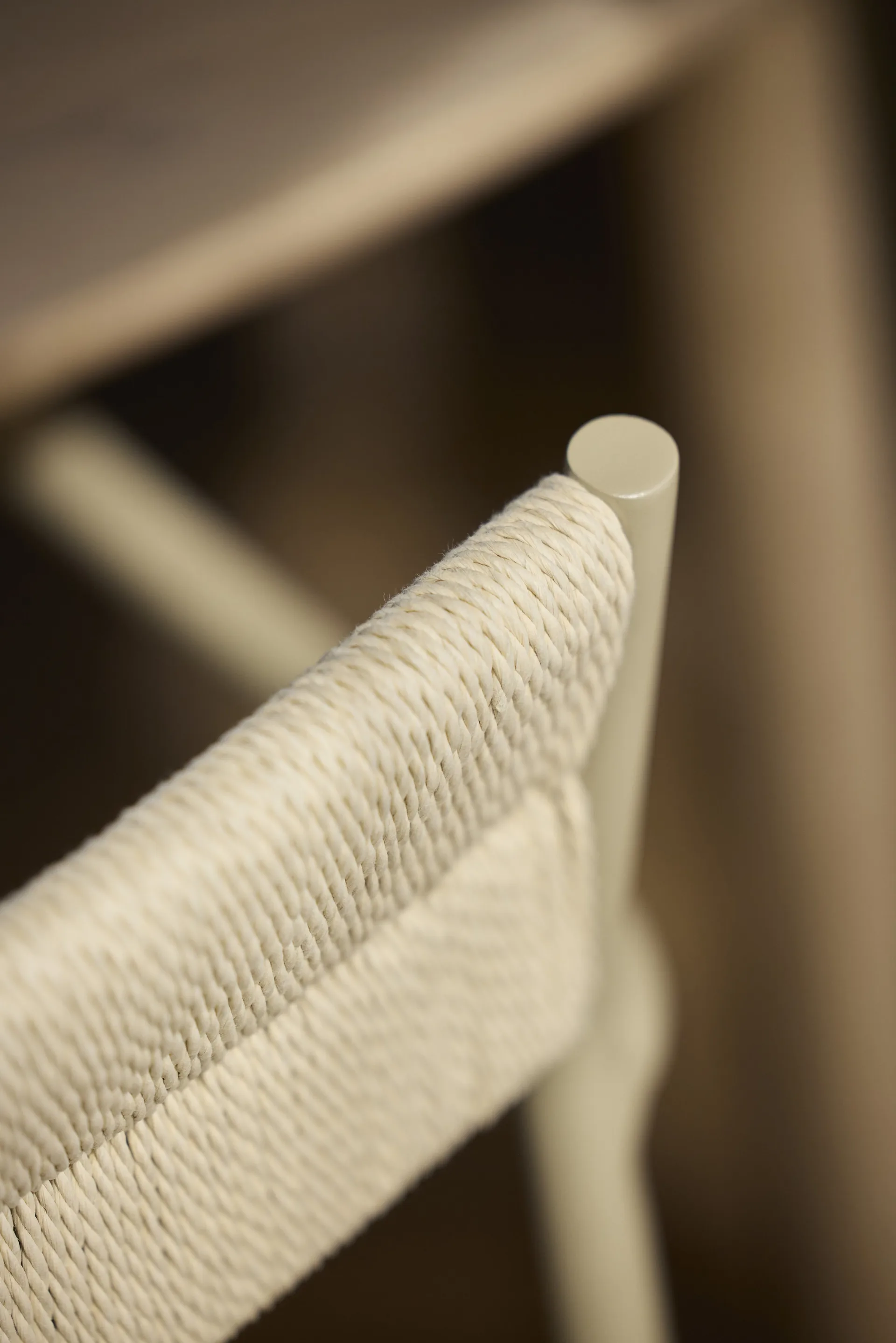 Vev armstoel, Grey beige-natural touw Northern