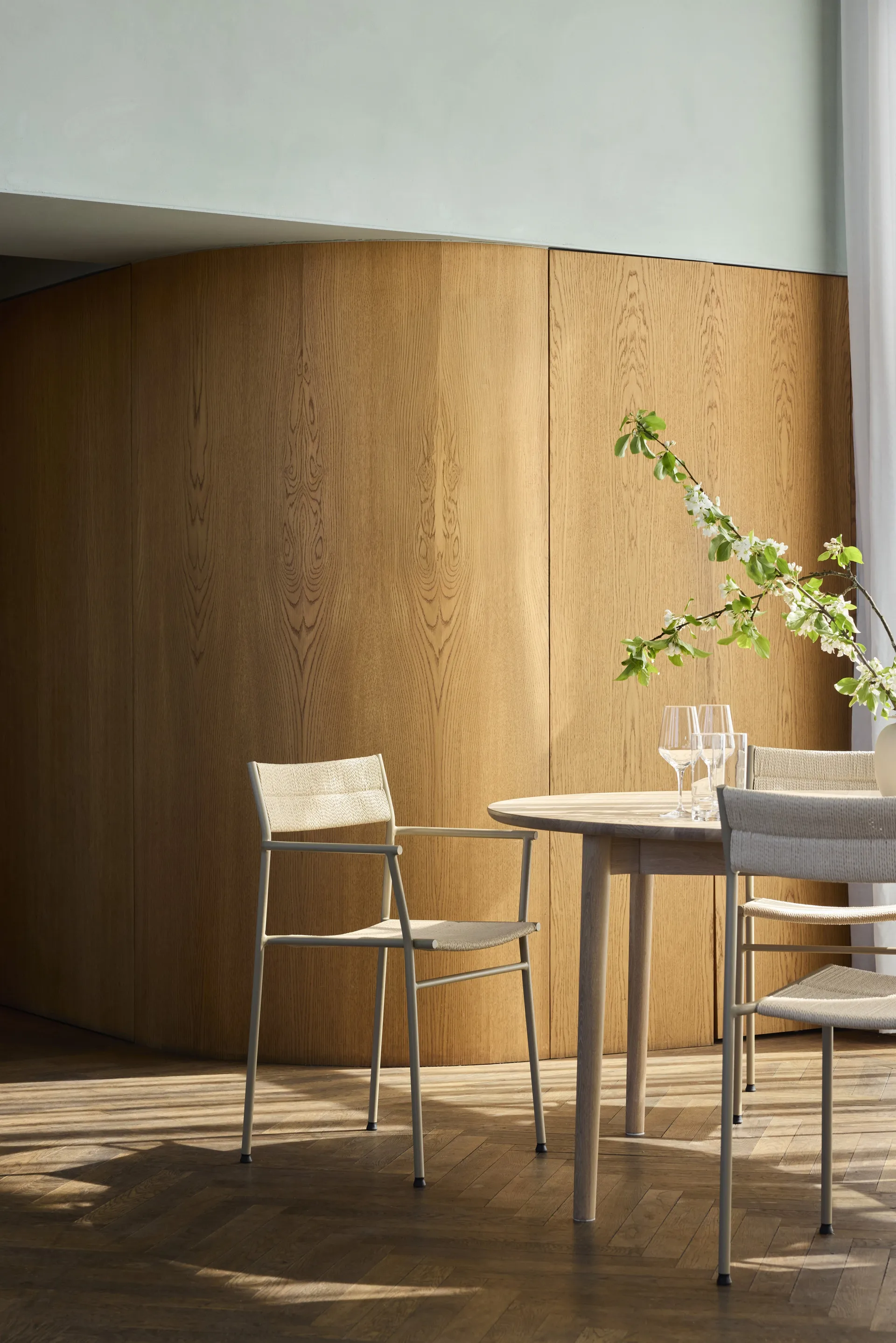 Vev stoel, Grey beige-natural touw Northern