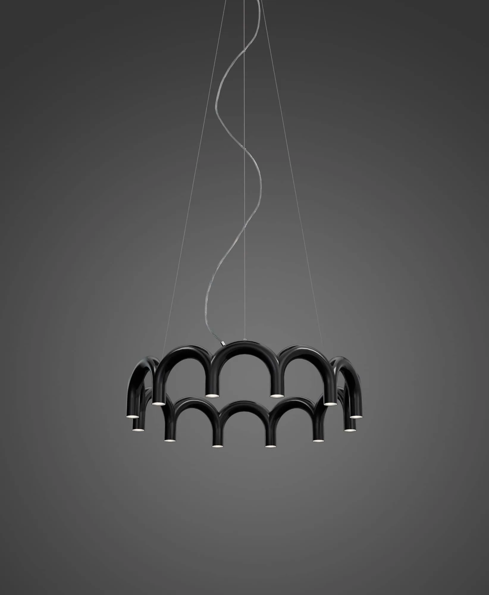 Arch circle hanglamp, Black, Ø98 cm Oblure
