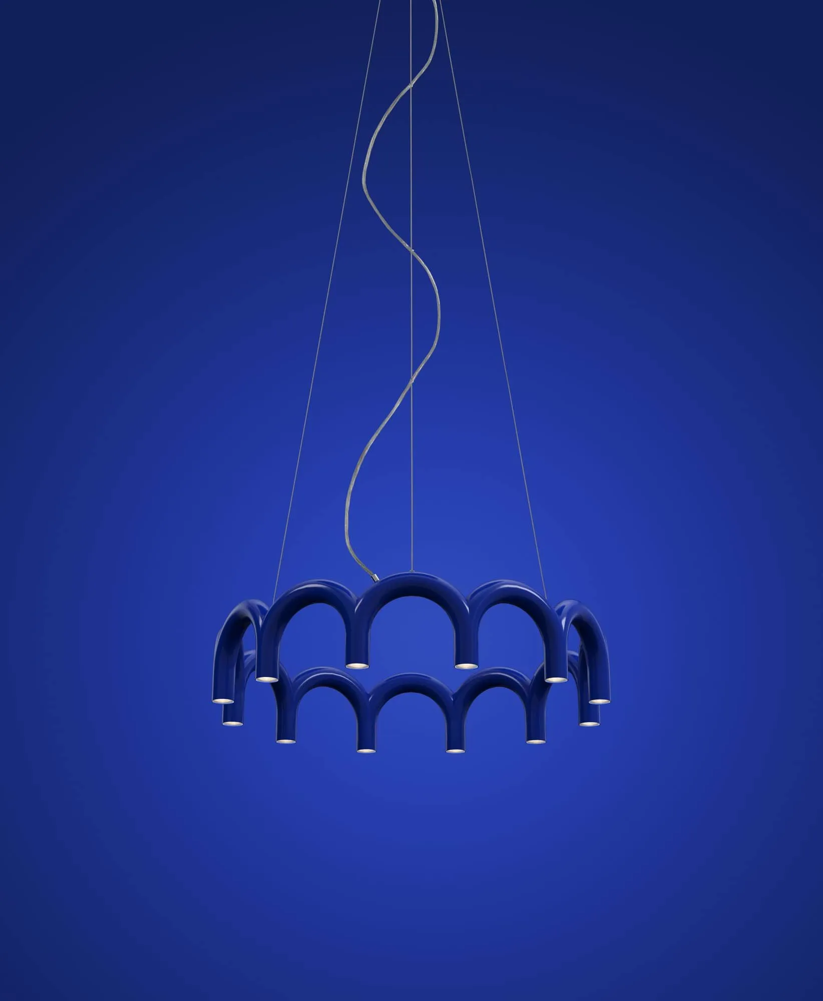 Arch circle hanglamp, Blue, Ø98 cm Oblure