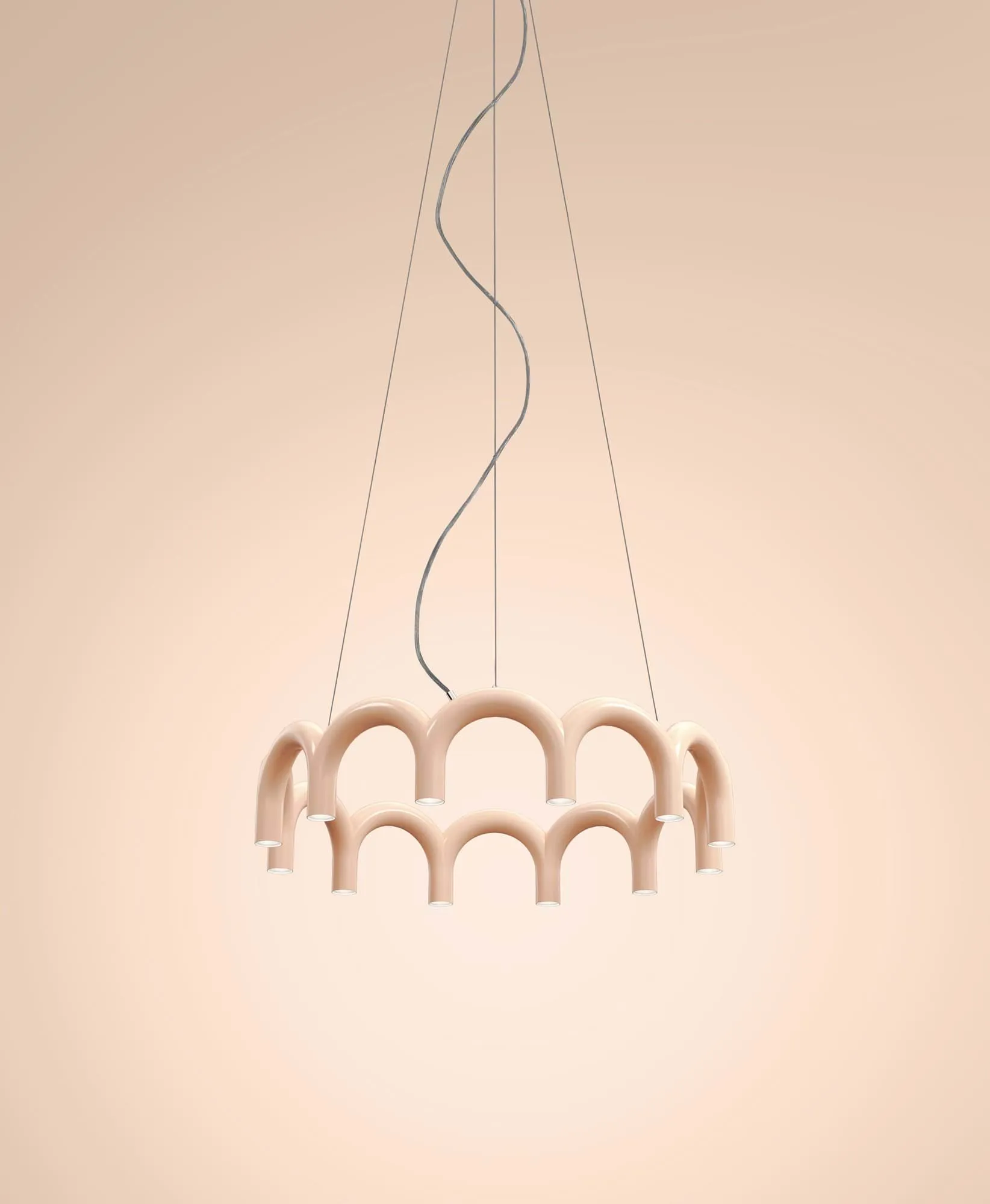 Arch circle hanglamp, Nude, Ø98 cm Oblure