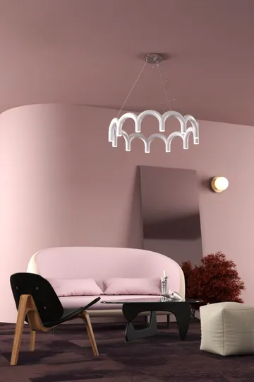 Arch circle hanglamp - White, Ø98 cm - Oblure