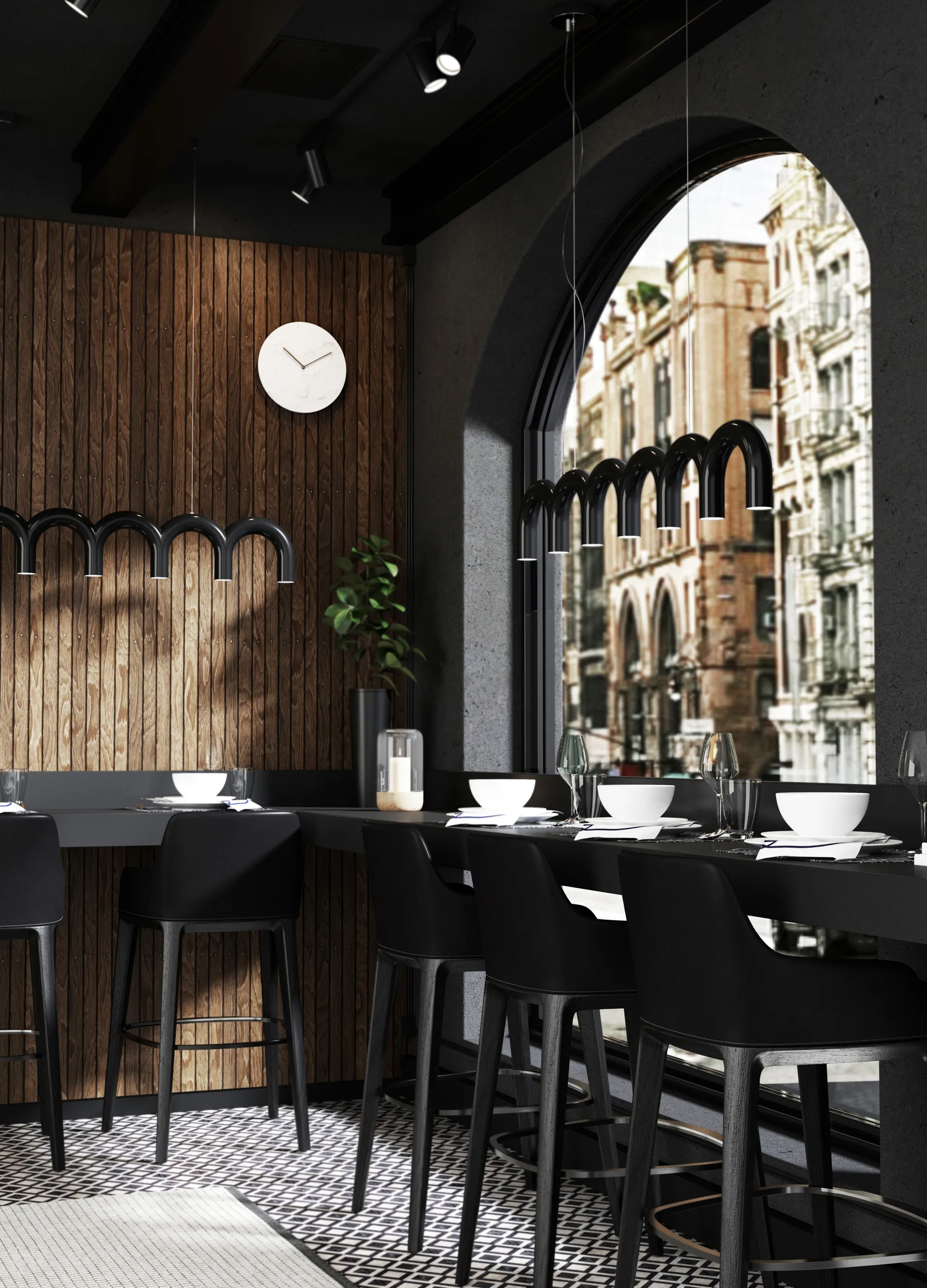 Arch hanglamp 125,6 cm, Black Oblure