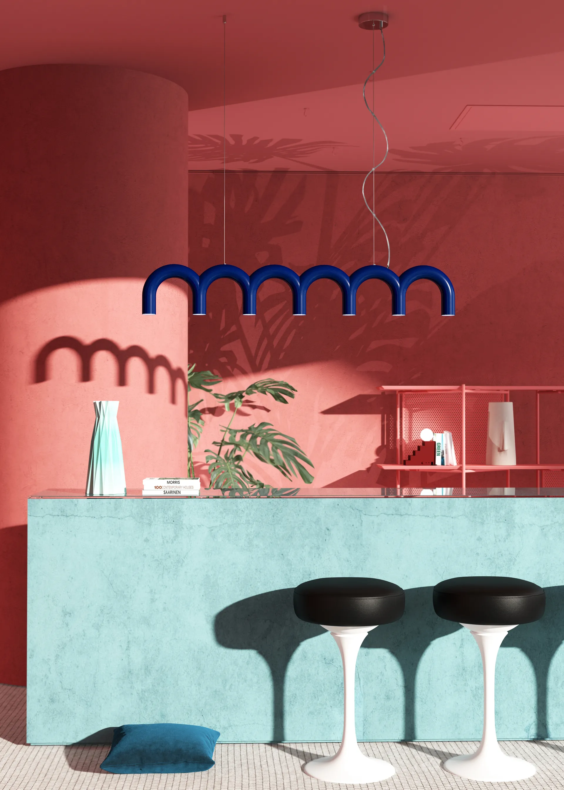 Arch hanglamp 125,6 cm, Blue Oblure