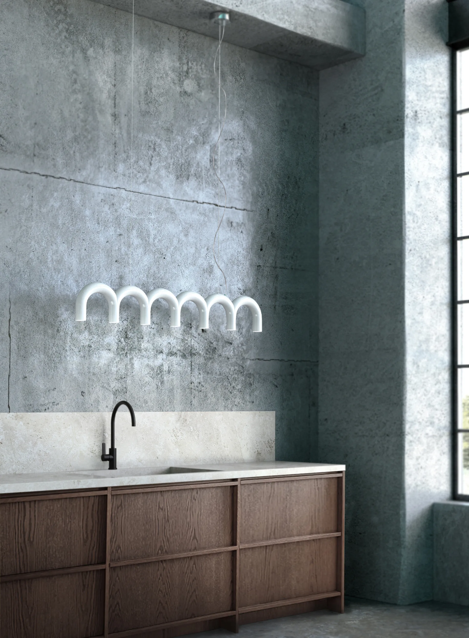 Arch hanglamp 125,6 cm, White Oblure