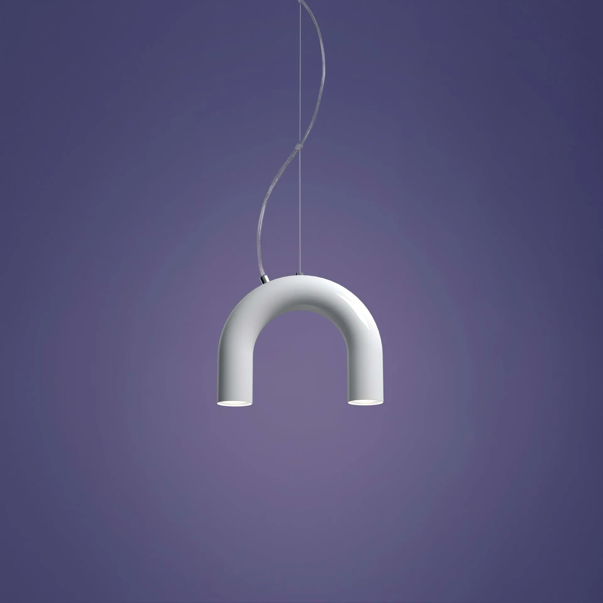 Arch single hanglamp, White, 25,5 cm Oblure