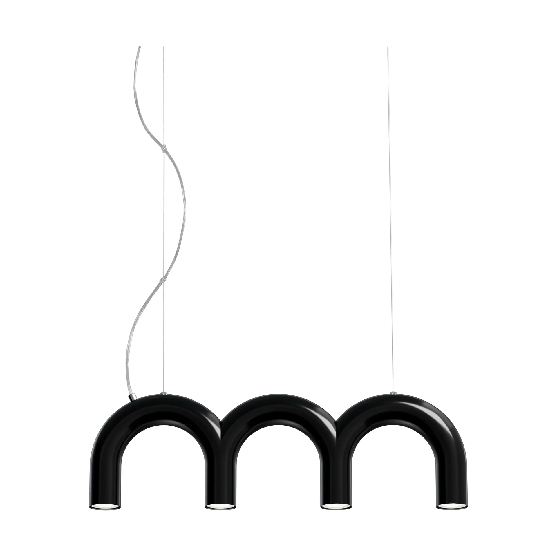 Arch triplette hanglamp, Black, 65,6 cm Oblure