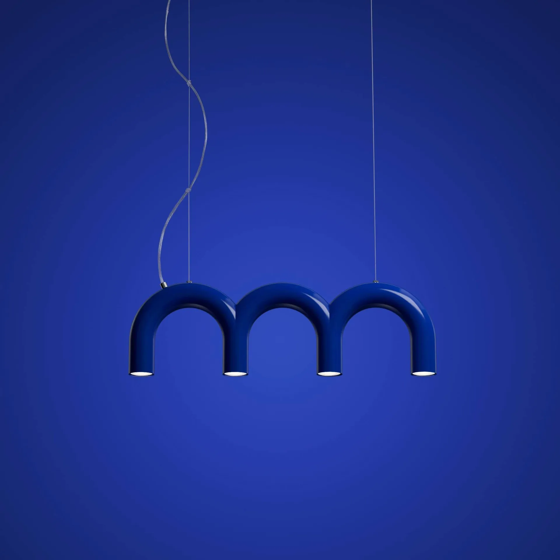 Arch triplette hanglamp, Blue, 65,6 cm Oblure